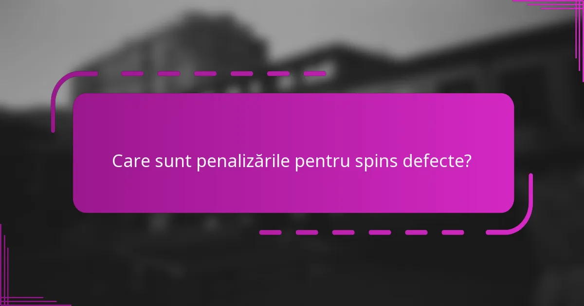 Care sunt penalizările pentru spins defecte?