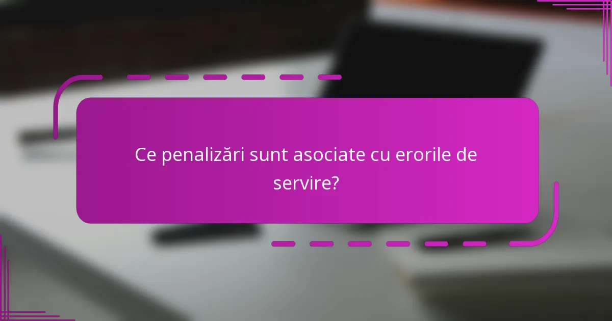 Ce penalizări sunt asociate cu erorile de servire?
